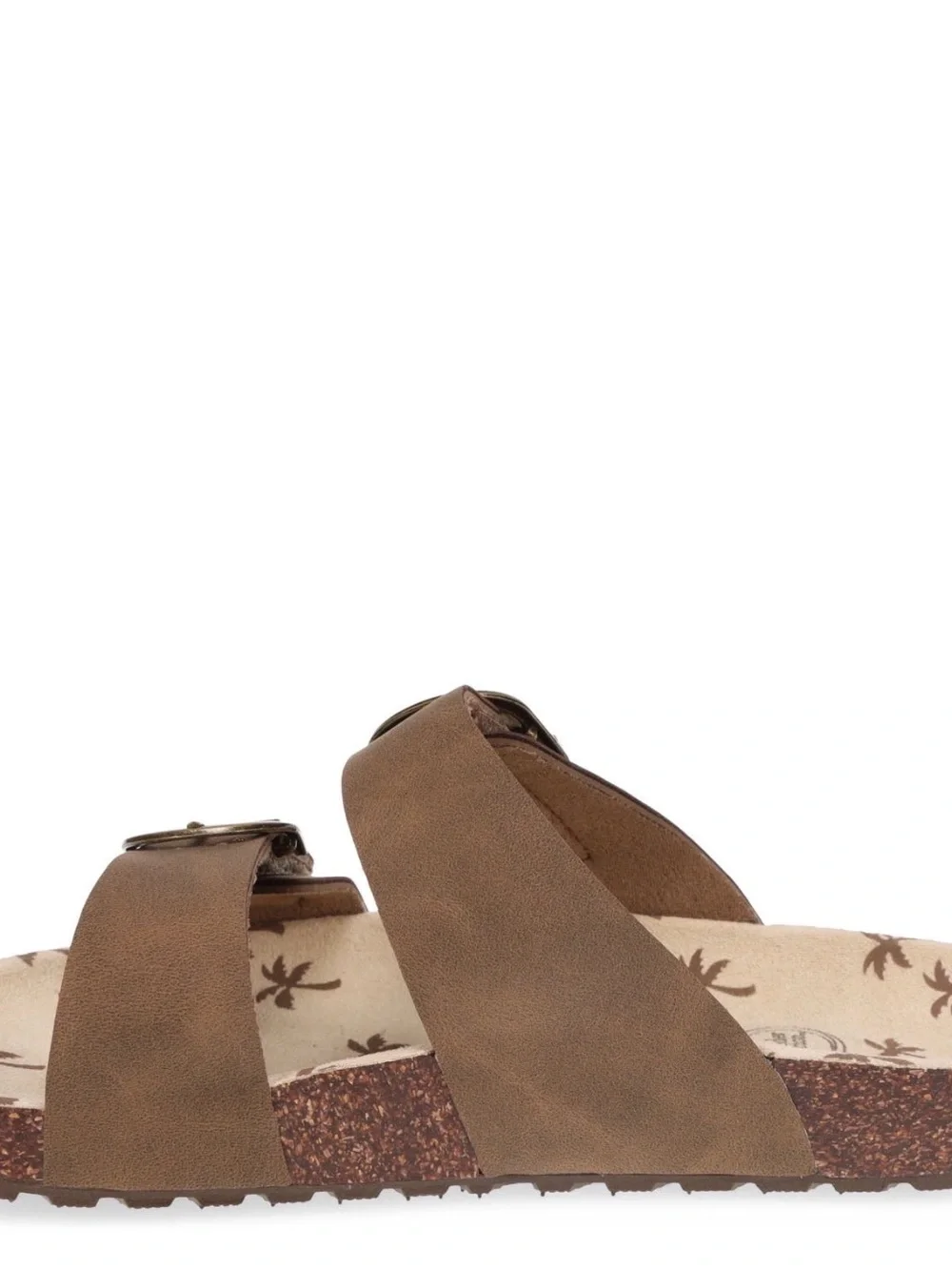 wonder nation Brown Double-Buckle Slide Sandals